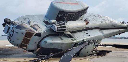 Damaged Helicopters at US Naval Station