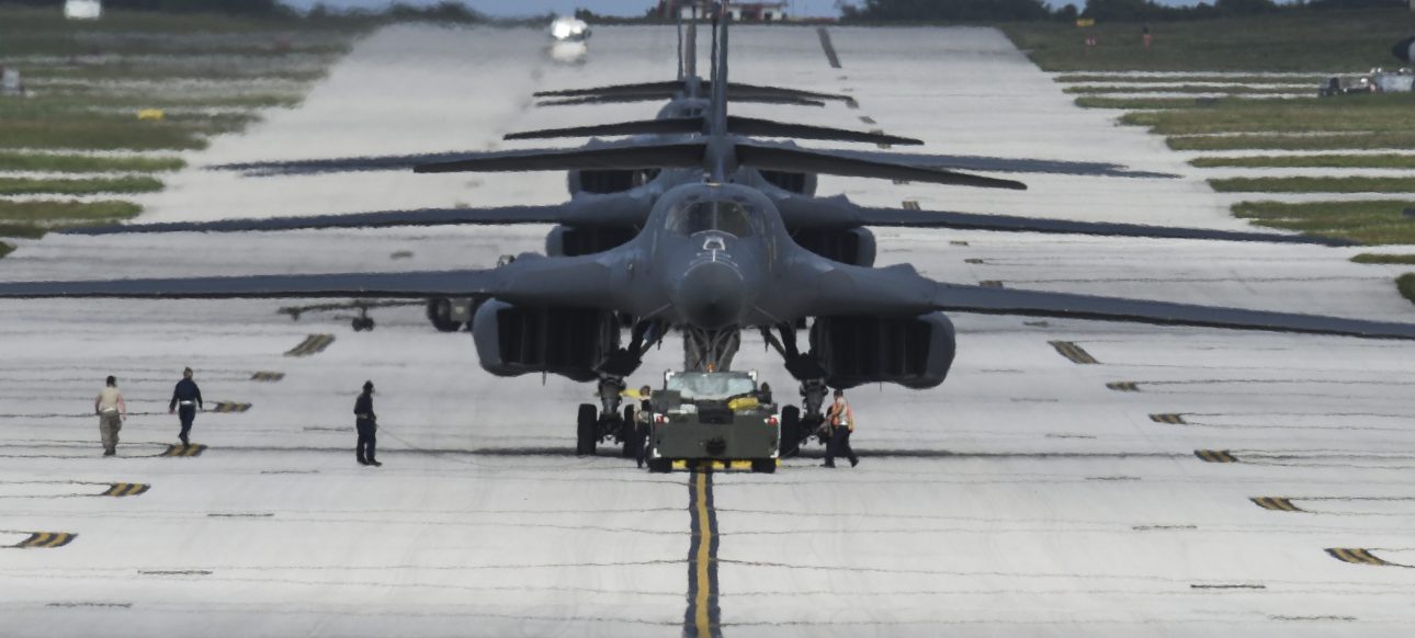 Four B-1B Lancers at Andersen Guam