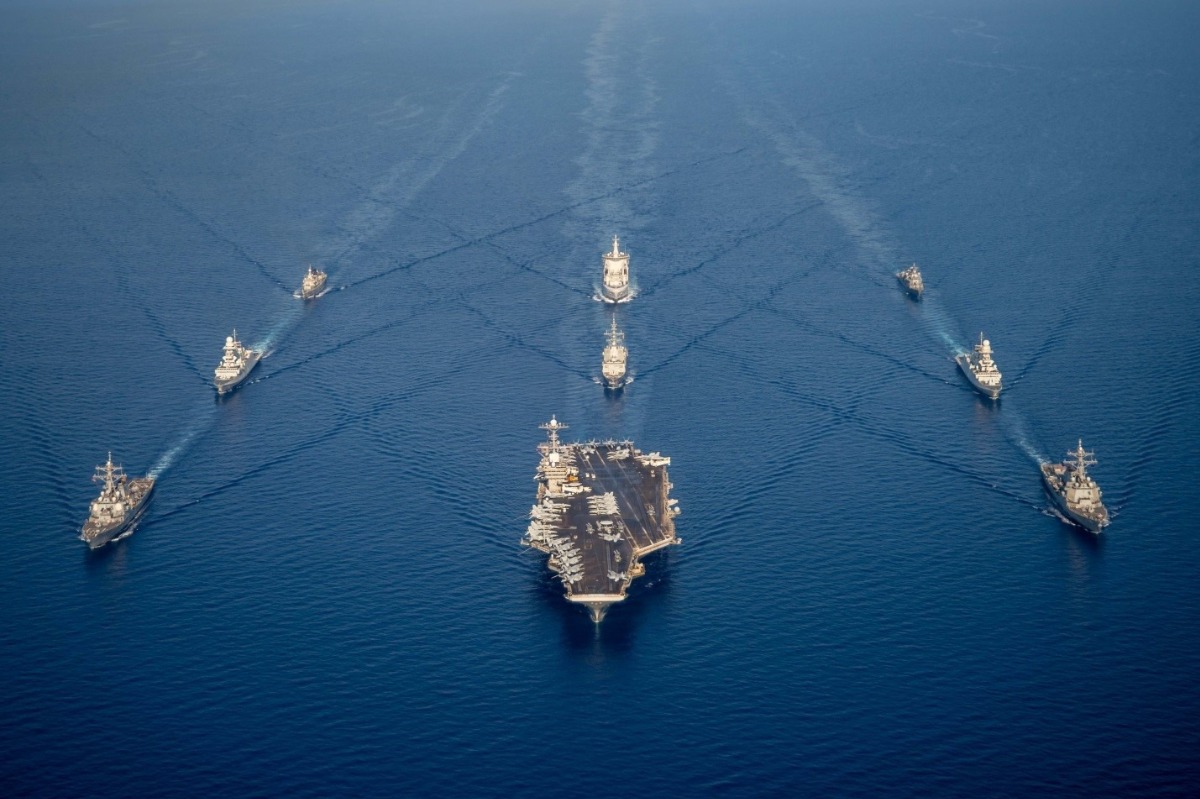 NATO ships train with @USSHARRYSTRUMAN Carrier Strike Group in the Mediterranean, demonstrating the interoperability and strength of the Alliance's maritime force - Twitter