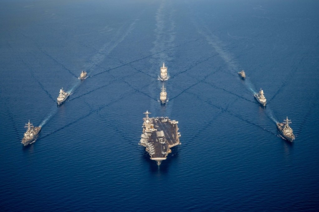 NATO ships train with @USSHARRYSTRUMAN Carrier Strike Group in the Mediterranean, demonstrating the interoperability and strength of the Alliance's maritime force - Twitter