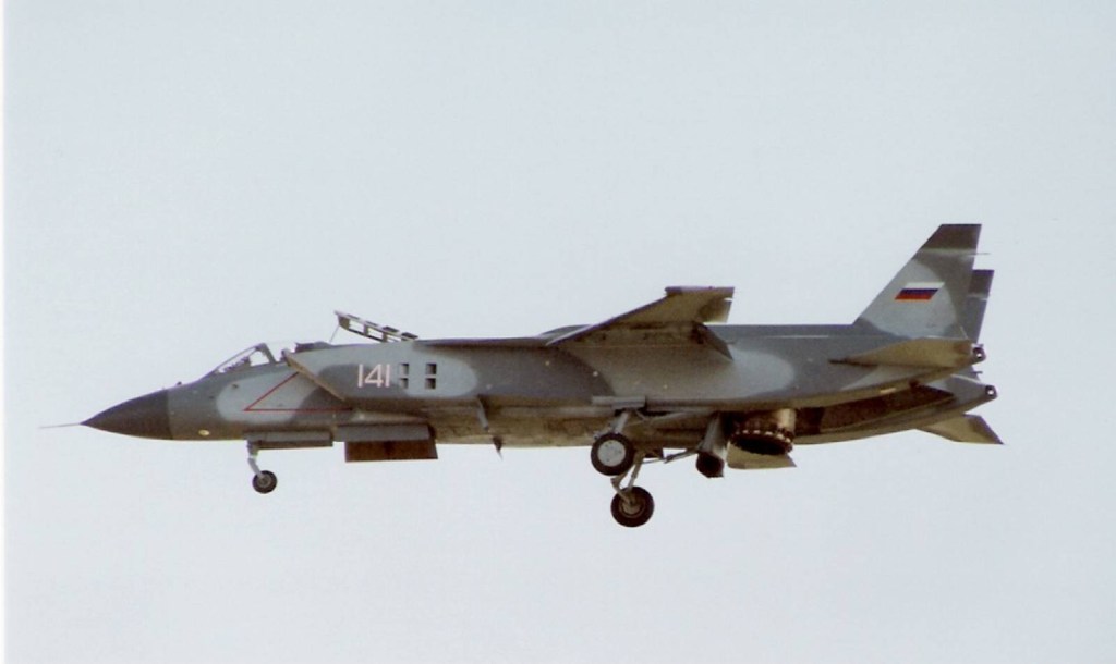 The Yakovlev Yak-141 during the Farnborough Airshow in 1992