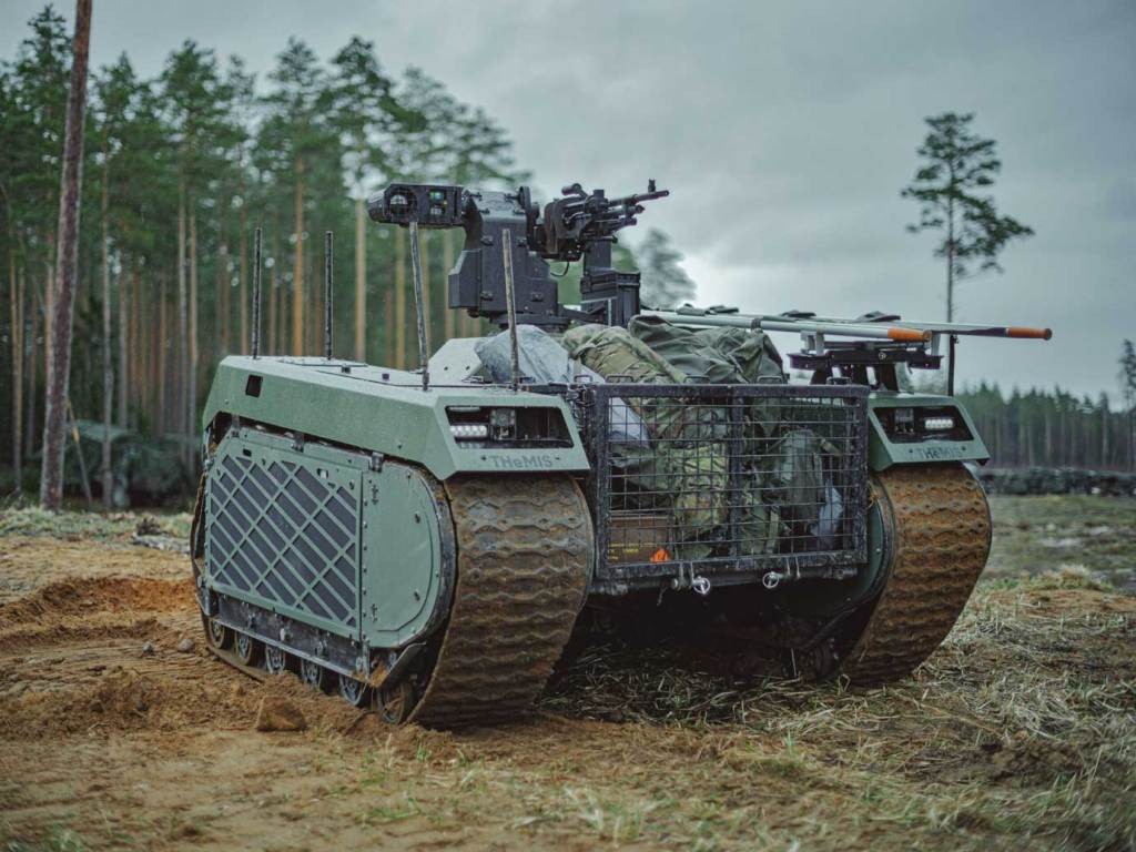 A weaponised version of the THeMIS Unmanned Ground Vehicle