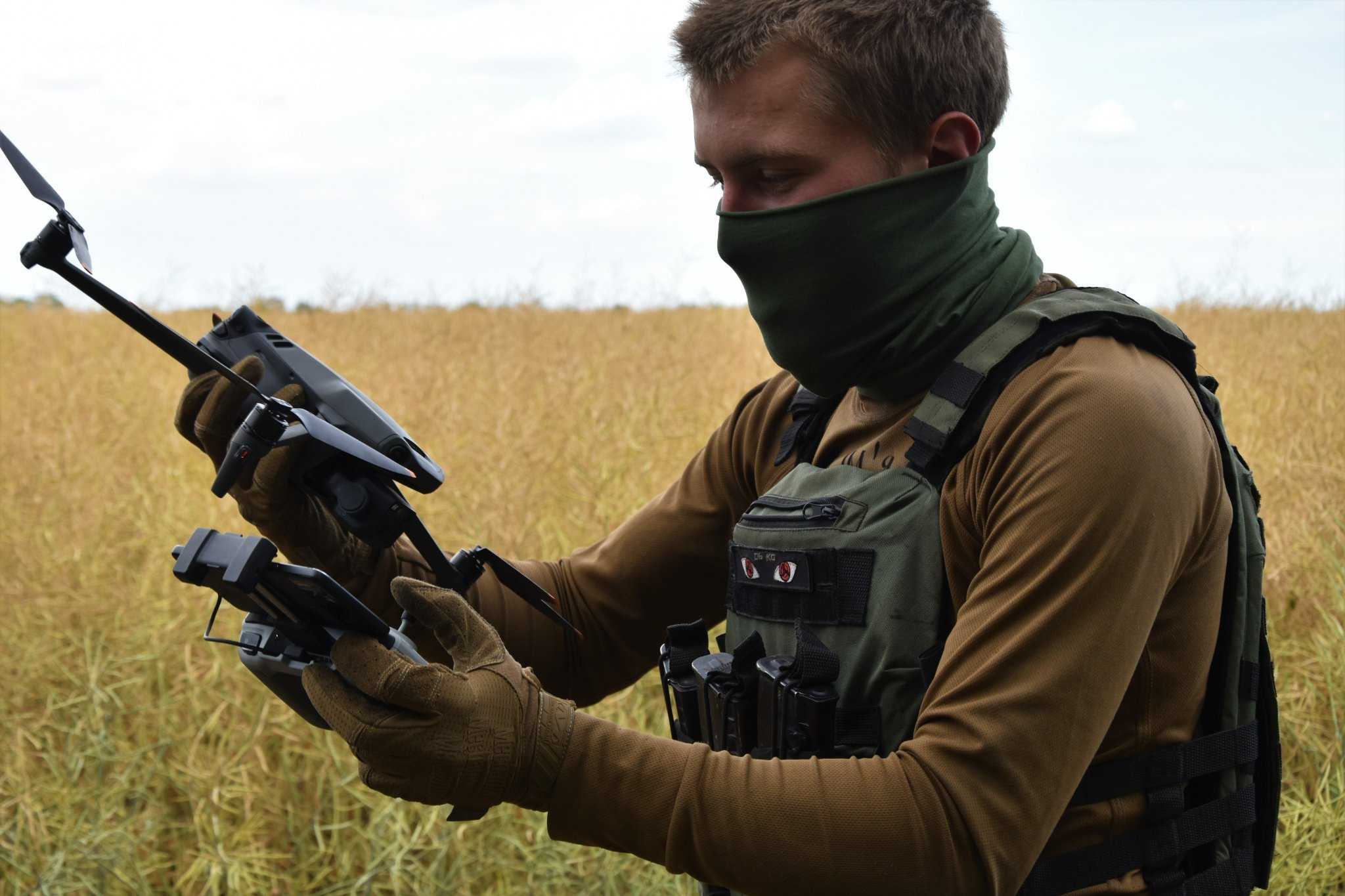 Drone Operator From Ukraine's 36th Marine Brigade with a DJI Mavic 3 UAV