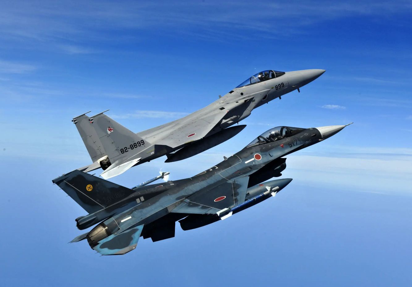 Japan's F-15J and F-2 in formation