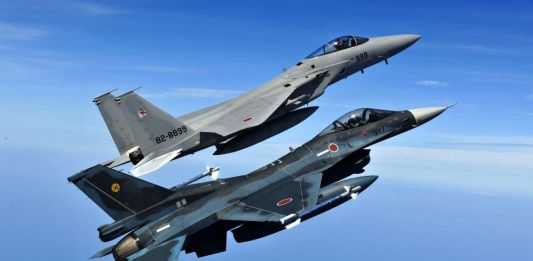 Japan's F-15J and F-2 in formation