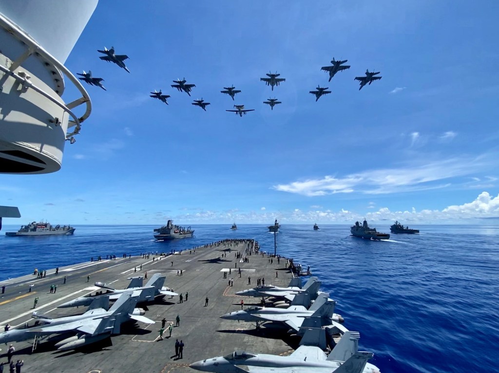 Naval and air assets of the US' INDOPACOM during exercise Valiant Shield 2022