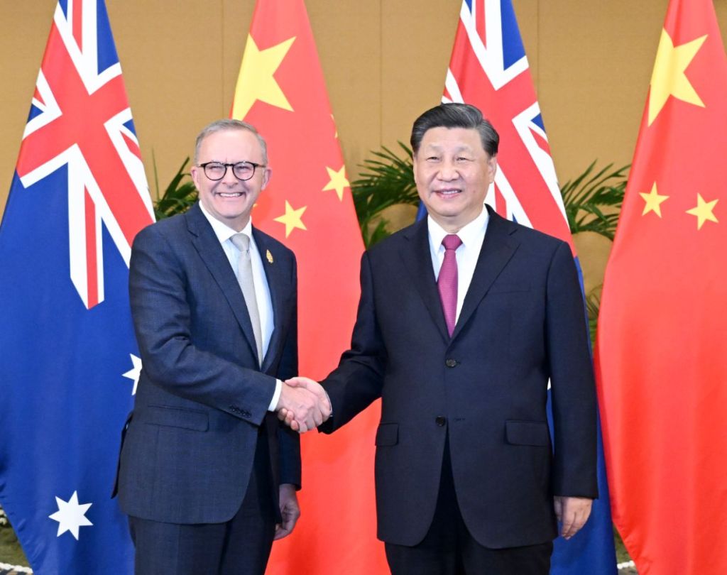 President Xi Jinping with Australian Prime Minister Anthony Albanese