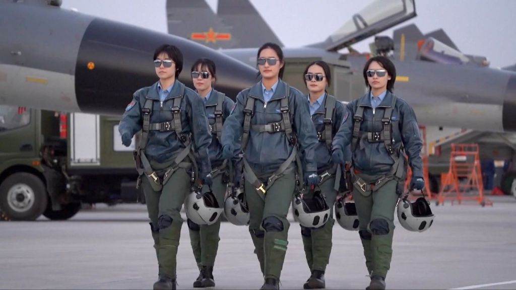 five female J-11B fighter jet trainees