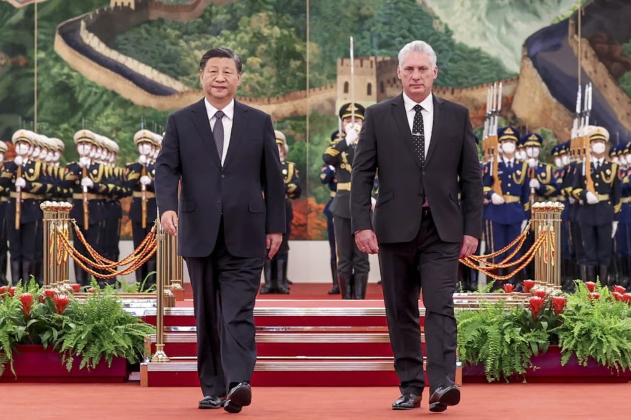 Chinese President Xi Jinping with Cuban President Miguel Diaz-Canel