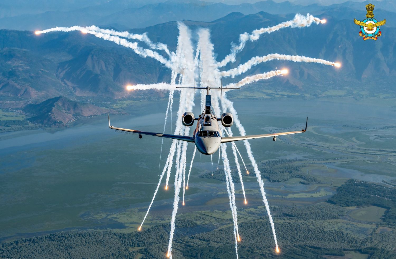 DRDO Netra in flight, deploying flares