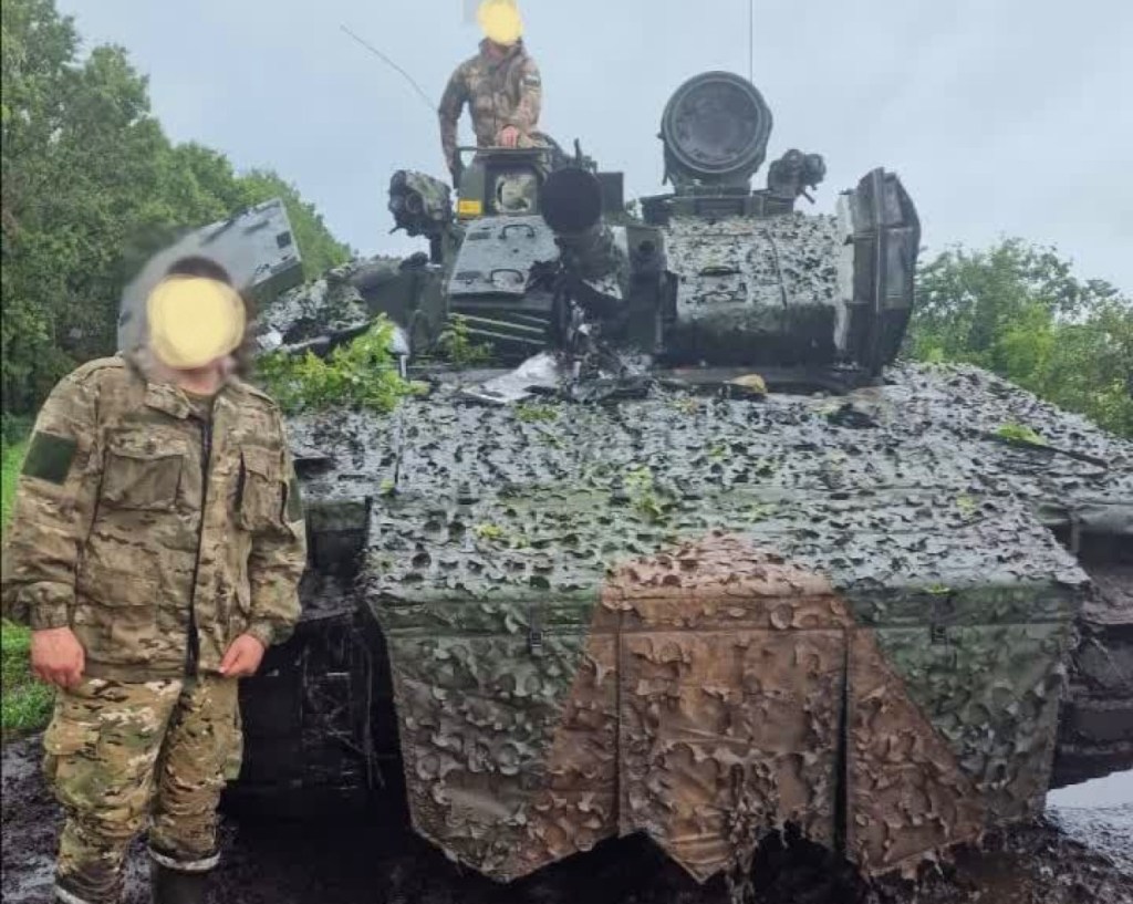 Swedish-made CV90 Infantry Fighting Vehicle captured by Russia