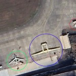 WZ-7 (circled in green), Divine Eagle AWACS drone (in blue) and an unidentified UCAV (in red) seen in a satellite picture. Source: X (formerly Twitter)